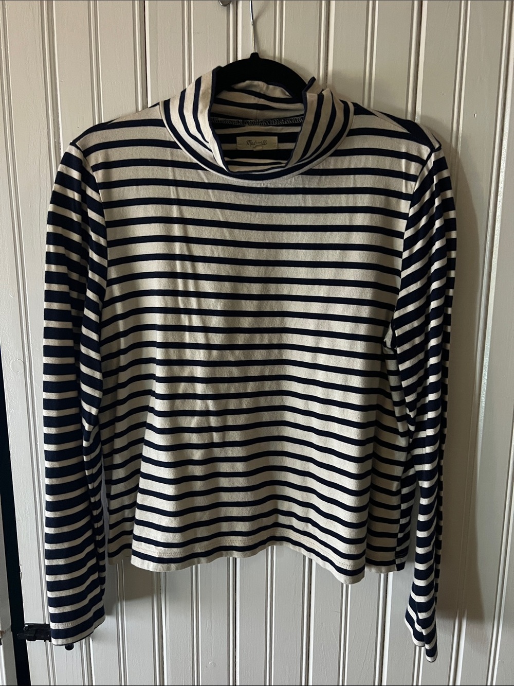 Madewell Navy & Cream Striped Long Sleeve Top